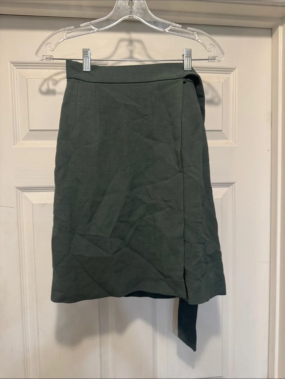 La Mode Balenciaga Olive Green Wrap-Front Women’s Skirt
